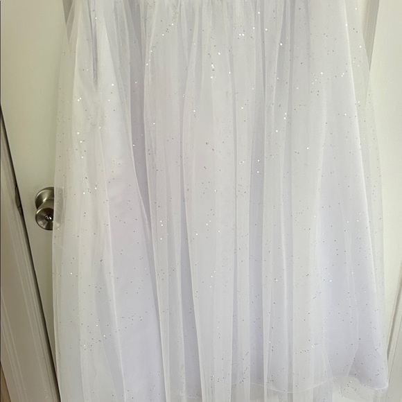 Gunne Sax Jessica McClintock Strapless White tulle glitter maxi dress - Picture 8 of 13